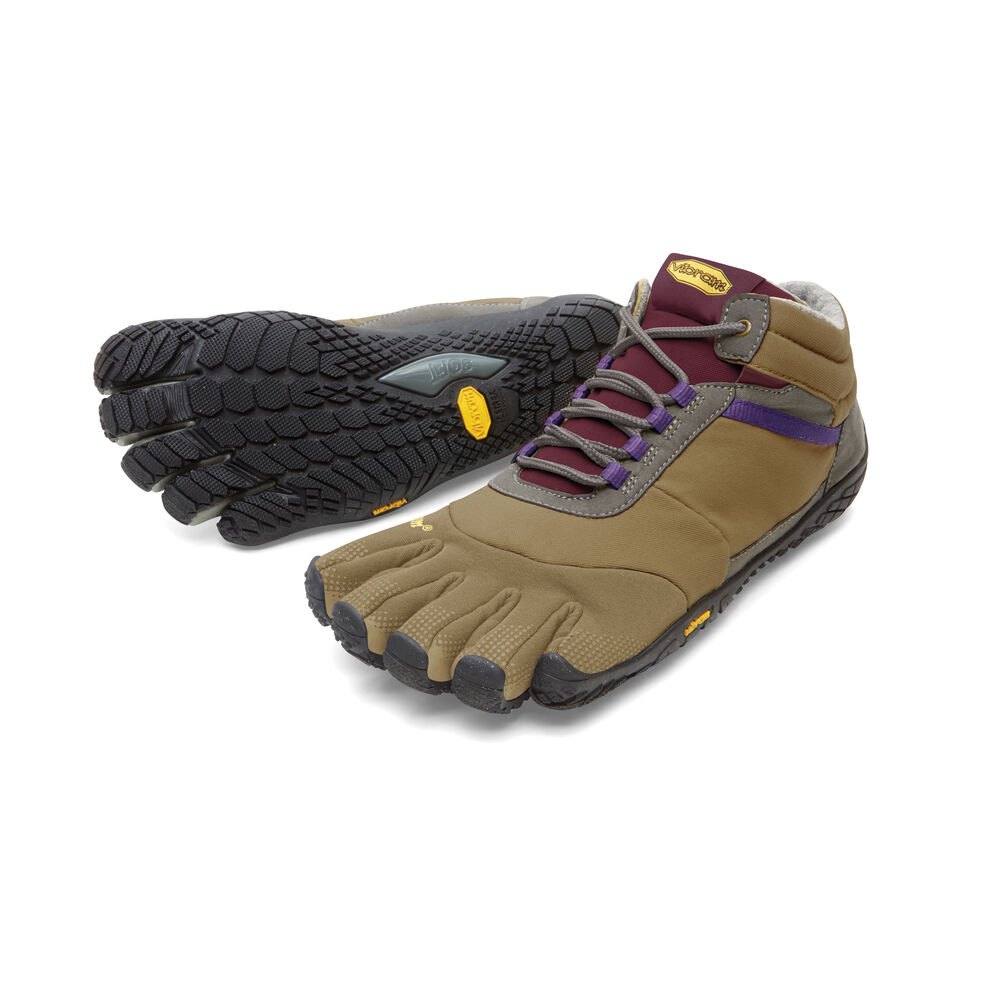 Vibram Five Fingers Womens Trek Ascent Insulated - Running Shoes Khaki/Purple - OBD819207